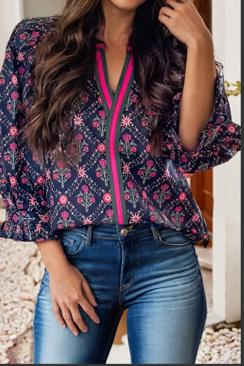 Vintage Floral Blouse