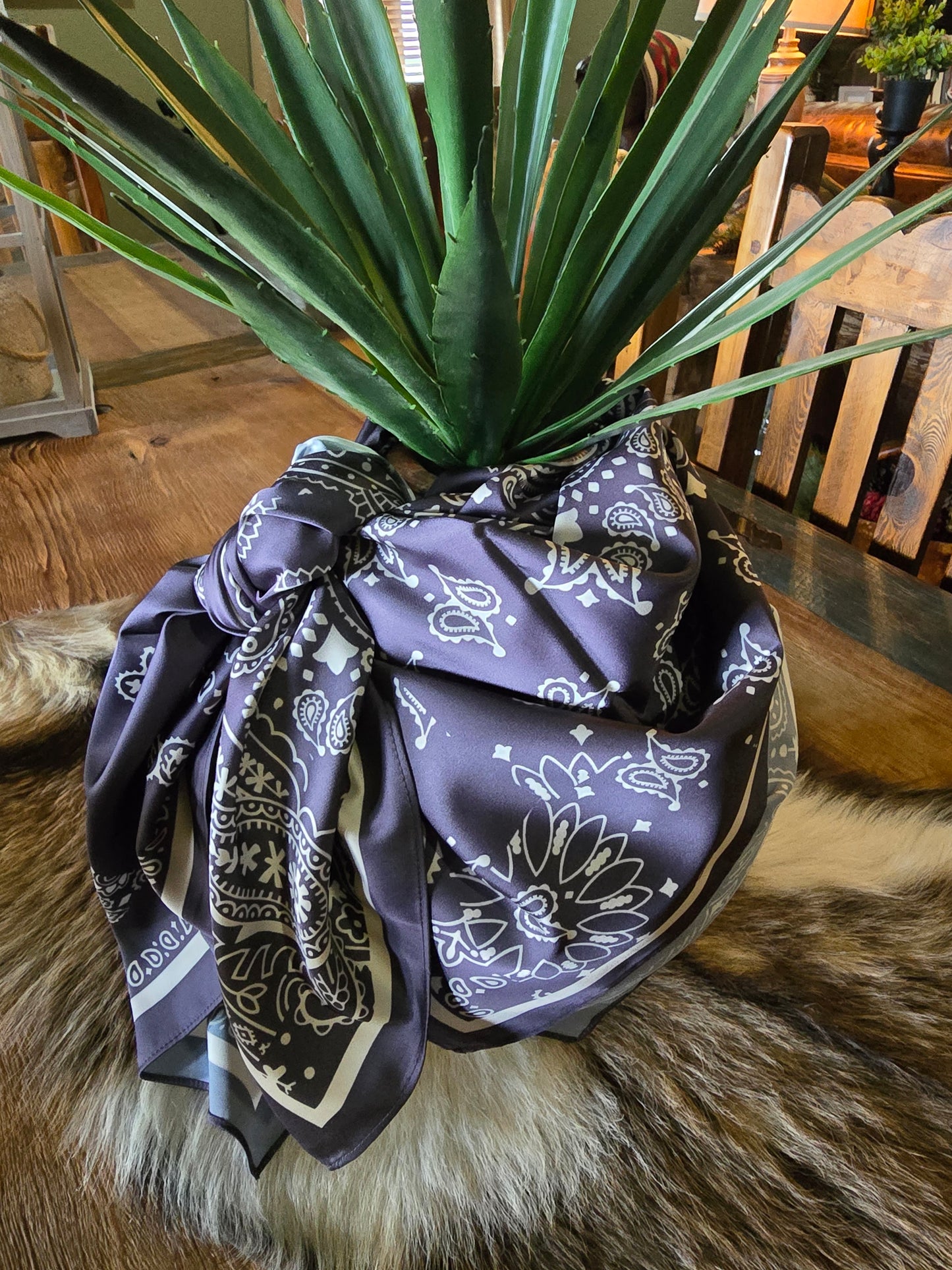 Charcoal Paisley Creek Wild Rag