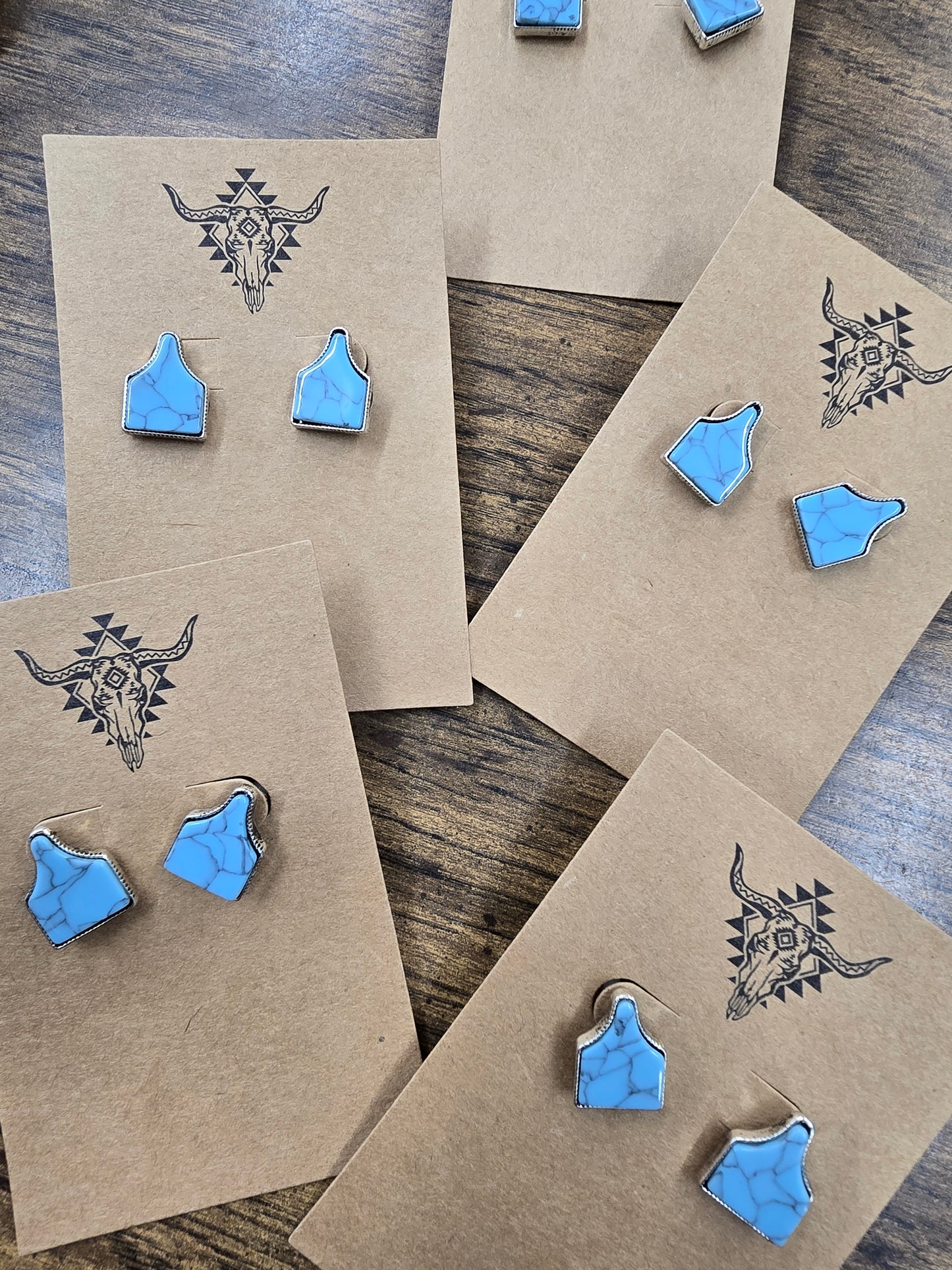 Cow Tag Turquoise earrings