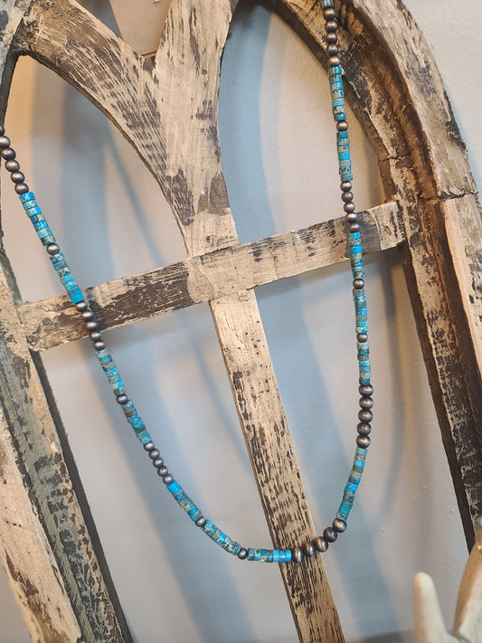 32" Turquoise Navajo Beads