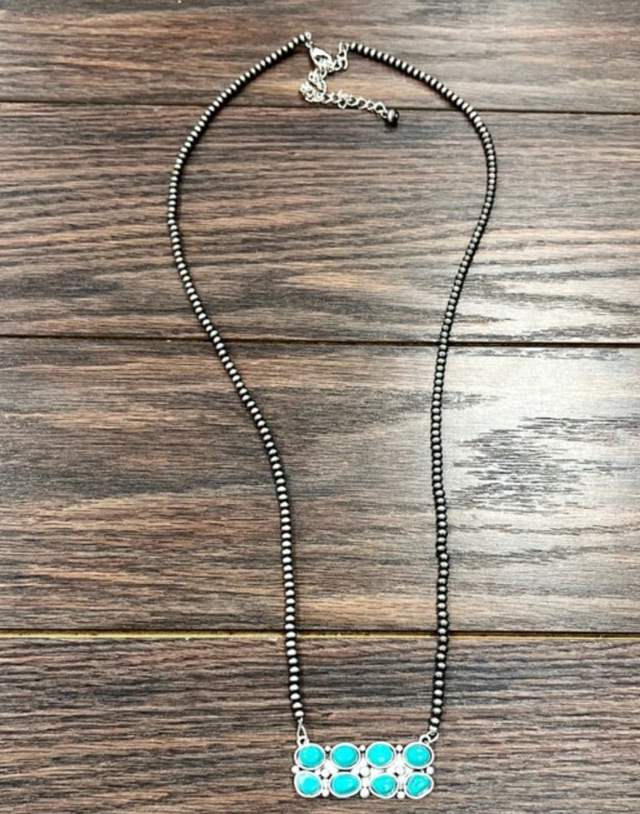 30" Turquoise Bar Necklace