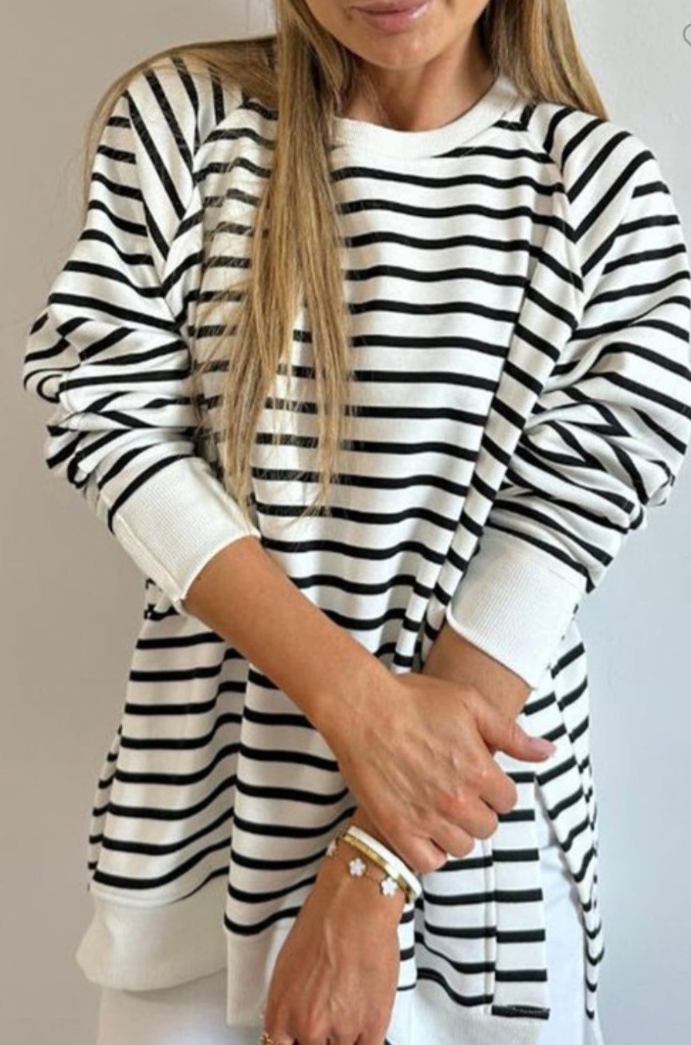 Stripe Raglan Sweatshirt