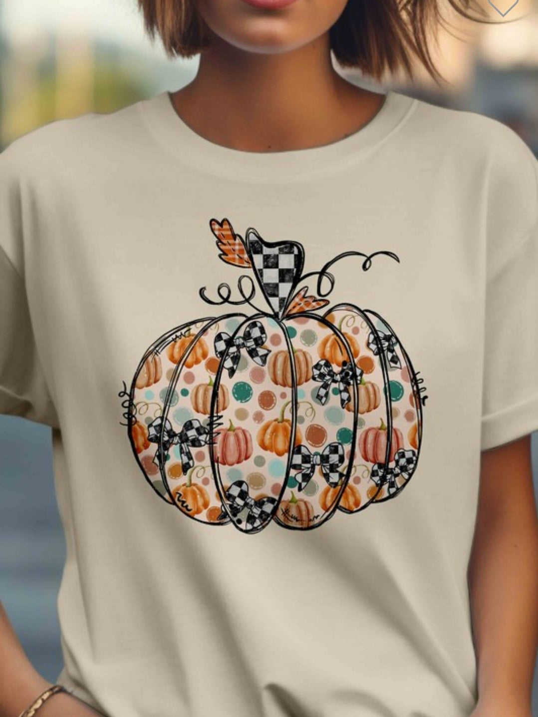 Boho pumpkin tee-natural