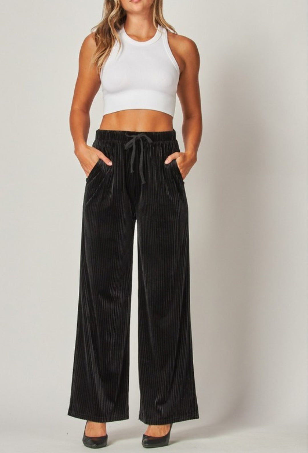 Velvet wide Leg pant