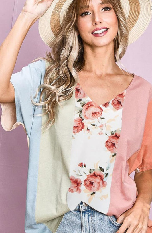 Rainbow Flowers top