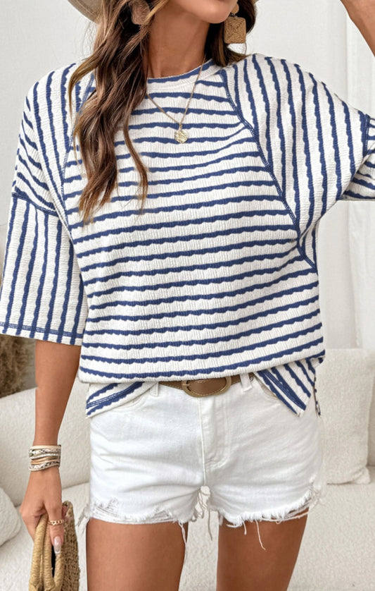Striped Navy tee