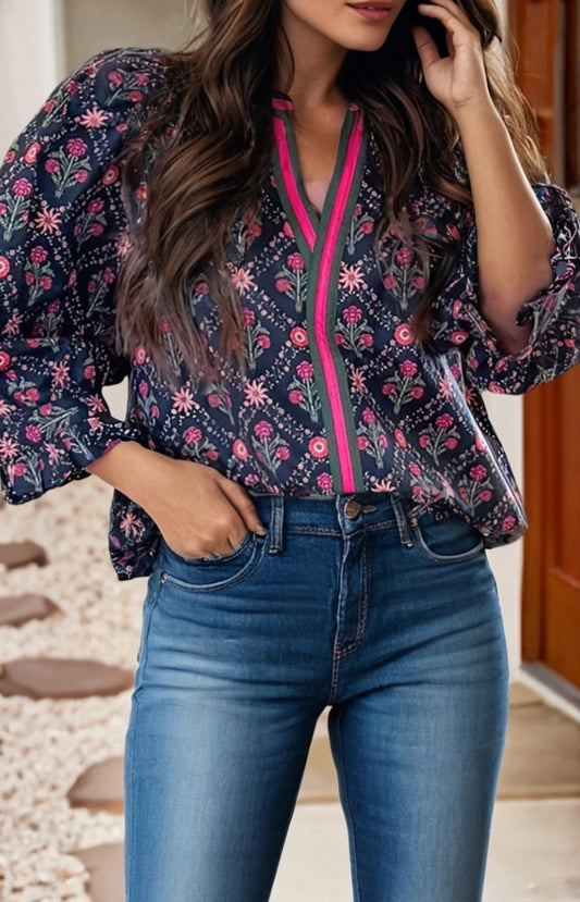 Vintage Floral Blouse