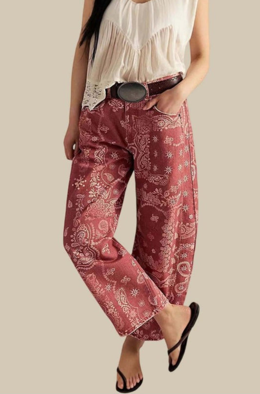 Paisley Pattern Jeans