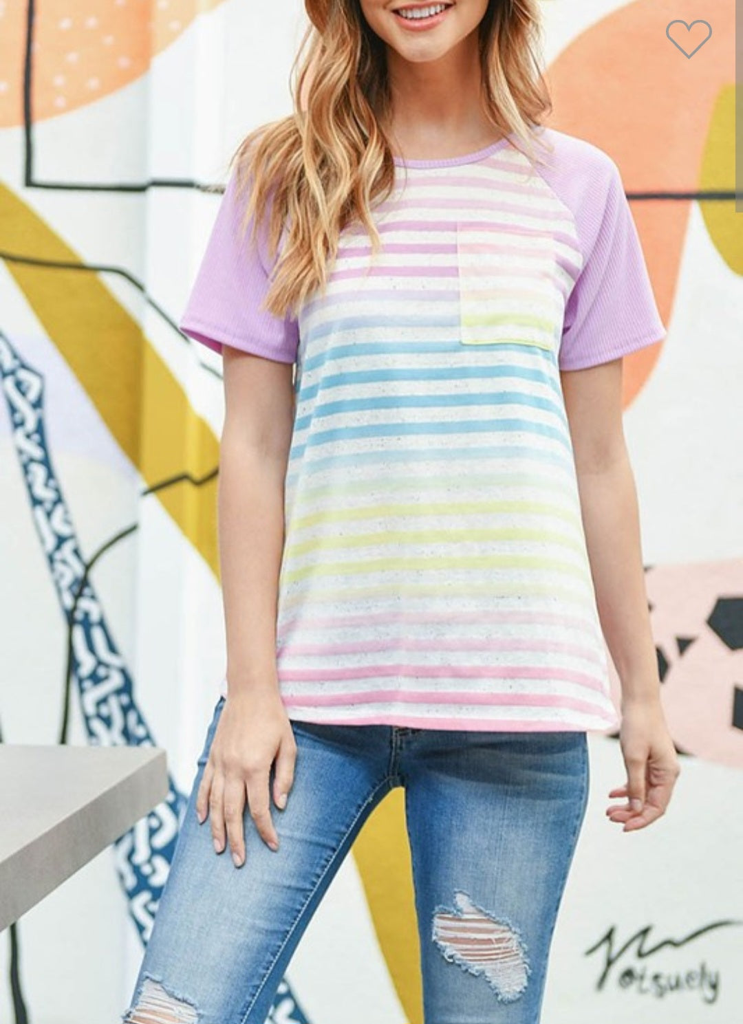Stripes Rib Raglan