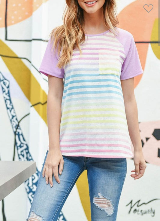 Stripes Rib Raglan