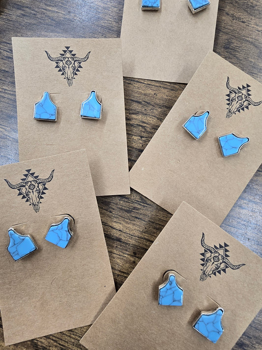 Cow Tag Turquoise earrings