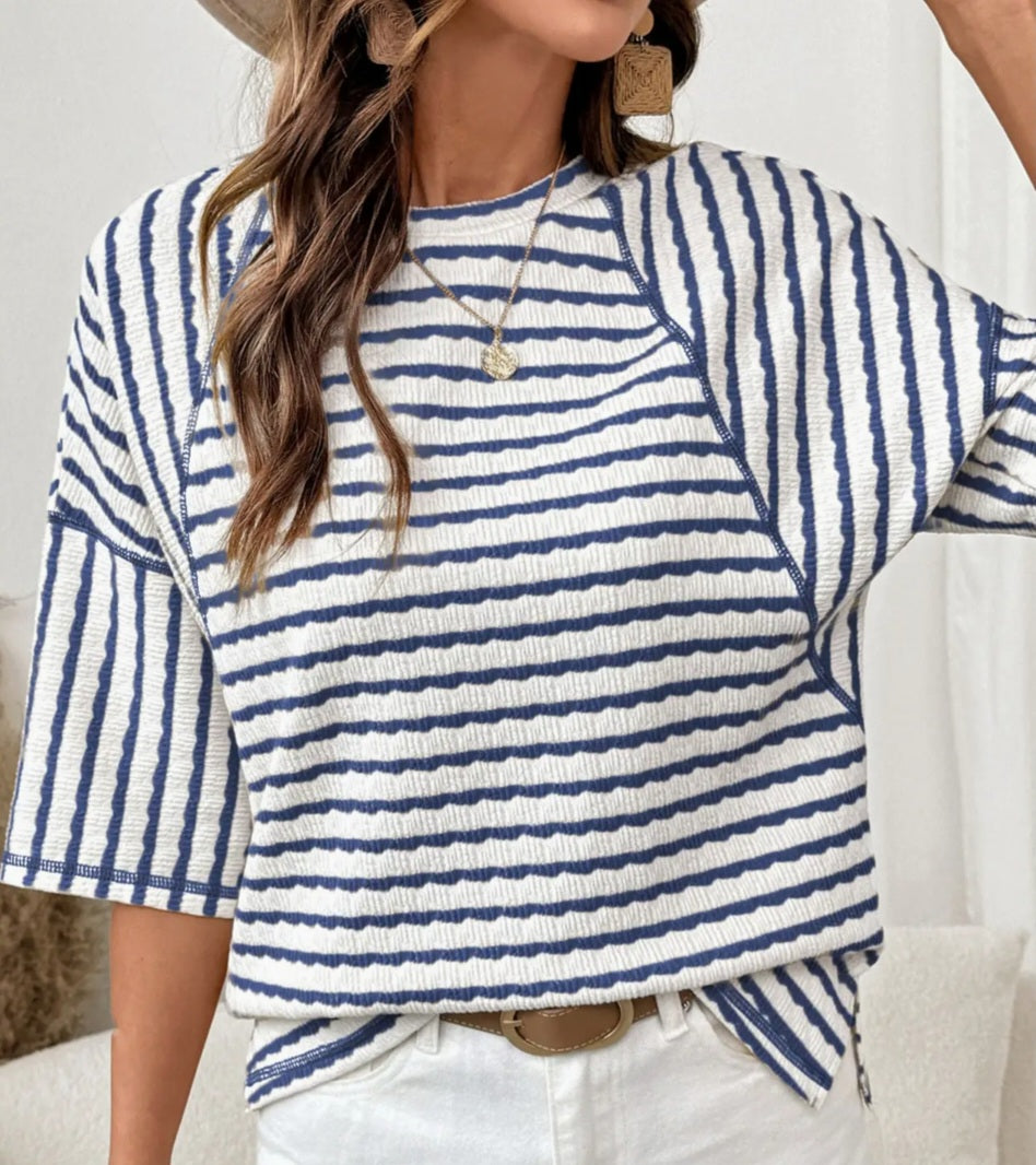 Striped Navy tee
