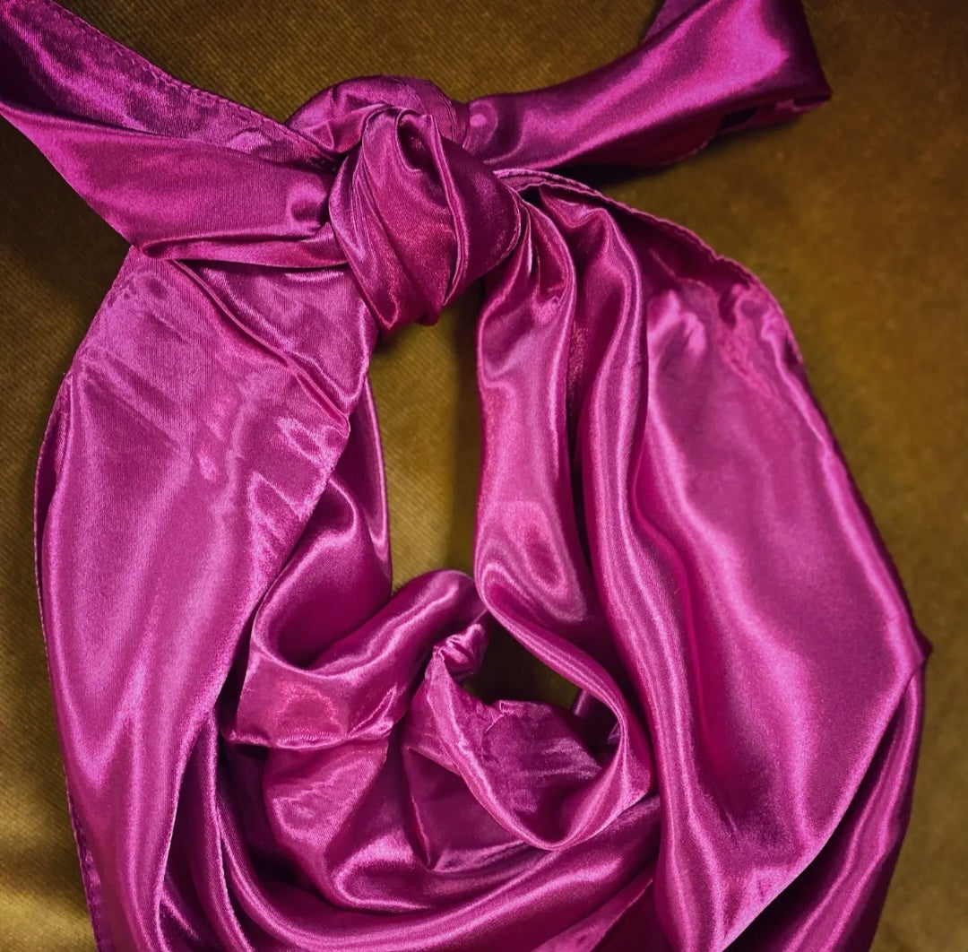 Magenta Satin Wild Rag